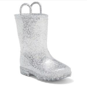 EUC "ZOOGS" Kids' silver Glitter RainBoot